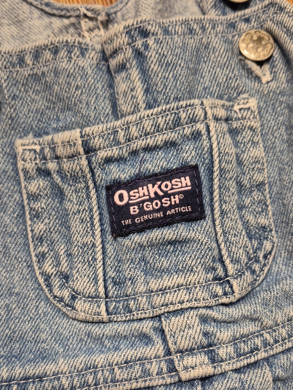 Vintage 90's Girl's OshKosh B'gosh Vestbak Denim Overalls - Sz. 24 Mo. - Picture 3 of 6